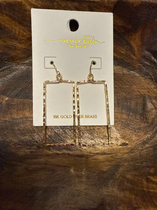 Garden Party Gold Rectangle Dangle