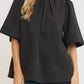 Umgee Bell Sleeve Top with Back Bow Tie