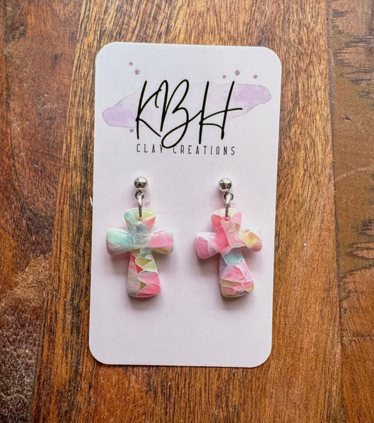 Marble Cross Dangle