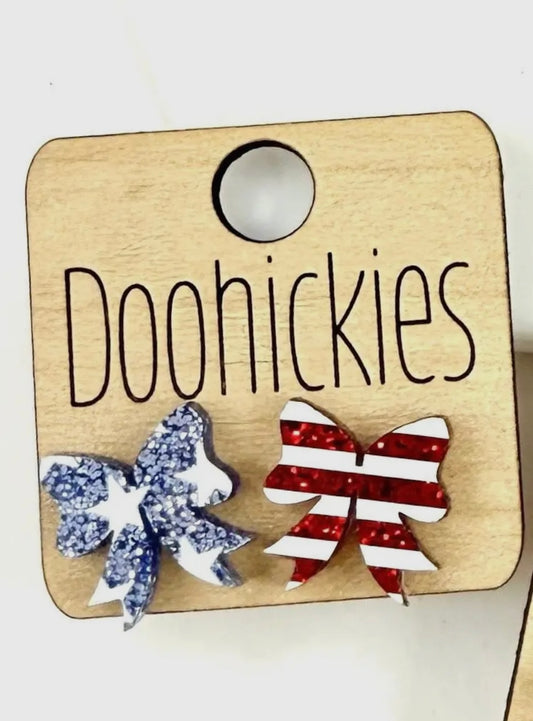 Stars & Stripes Bow Studs
