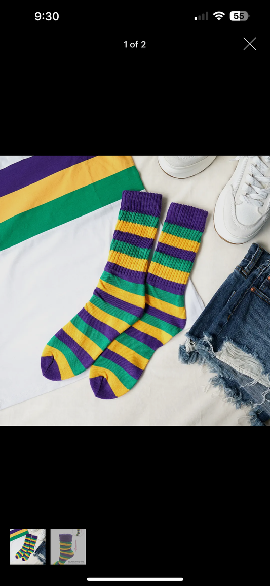 Mardi Gras Socks