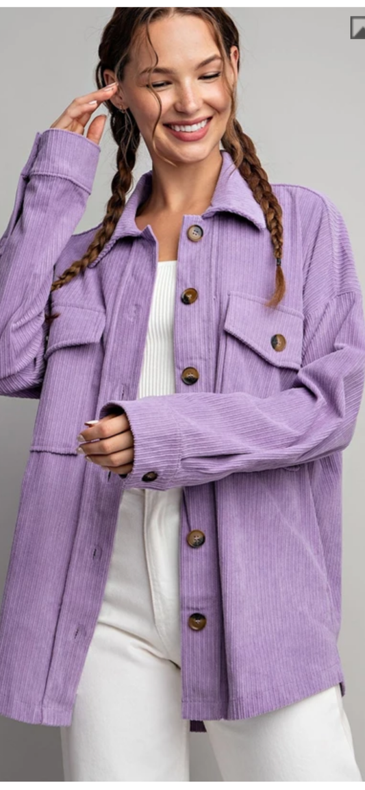 Lavender Corduroy Shacket