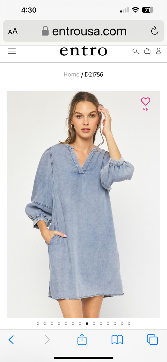 Washed Denim Dress