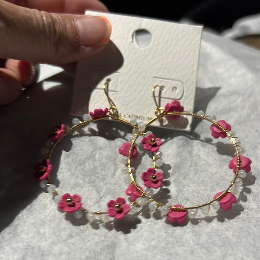 Pink Flower Dangle