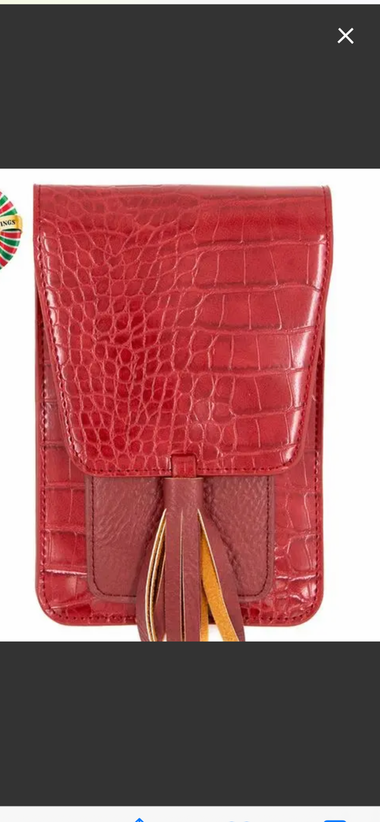 Merlot Croc Crossbody