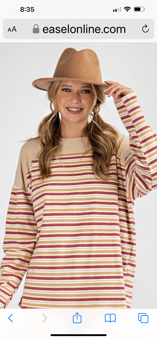 Brushed Stripe Knit Top